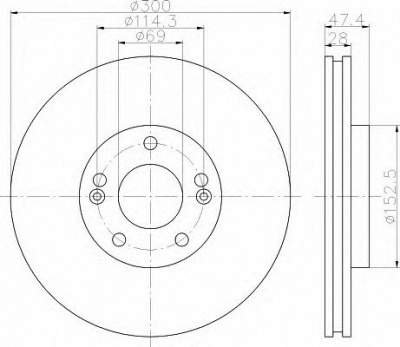 HELLA 8dd355114481 -  Тормозной диск