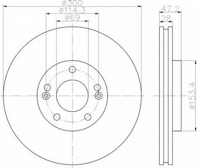 HELLA 8dd355114511 -  Тормозной диск