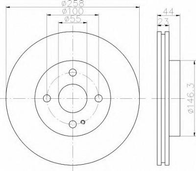 HELLA 8dd355114541 -  Тормозной диск