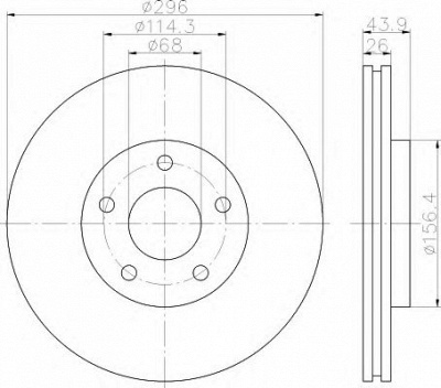 HELLA 8dd355114601 -  Тормозной диск