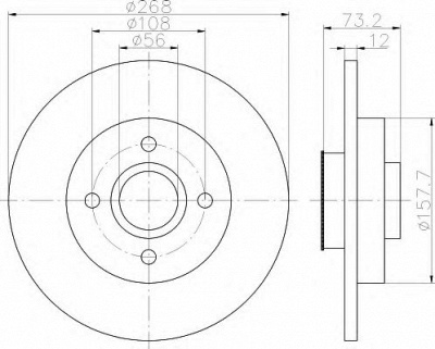 HELLA 8dd355114741 -  Тормозной диск