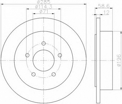 HELLA 8dd355114771 -  Тормозной диск