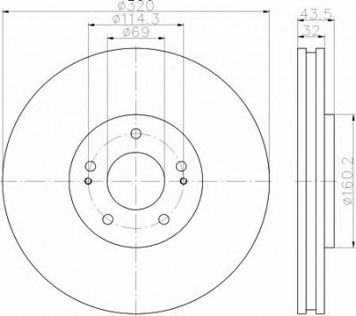 HELLA 8dd355114841 -  Тормозной диск