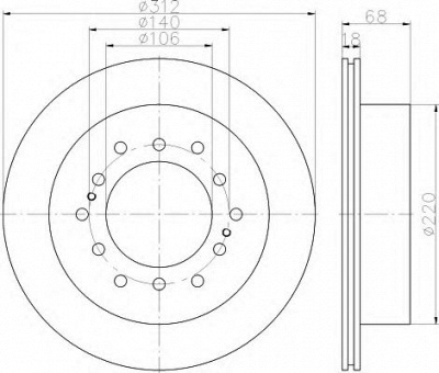 HELLA 8dd355114861 -  Тормозной диск