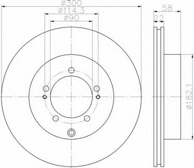HELLA 8dd355114911 -  Тормозной диск