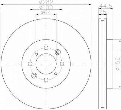 HELLA 8dd355114921 -  Тормозной диск