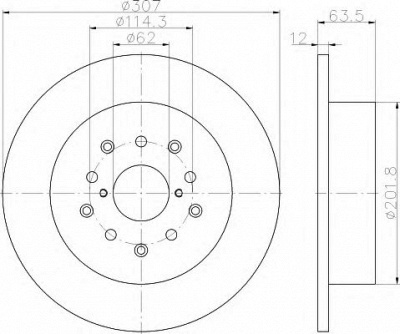 HELLA 8dd355114931 -  Тормозной диск