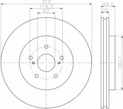 HELLA 8dd355114981 -  Тормозной диск