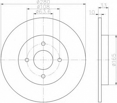 HELLA 8dd355115041 -  Тормозной диск