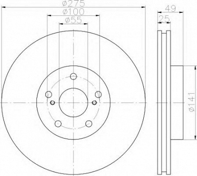 HELLA 8dd355115081 -  Тормозной диск