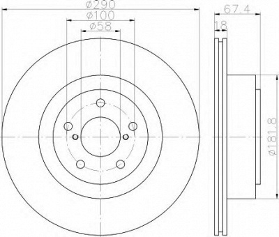 HELLA 8dd355115121 -  Тормозной диск