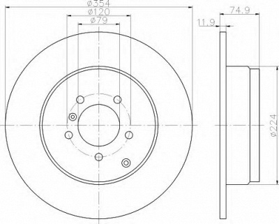 HELLA 8dd355115171 -  Тормозной диск