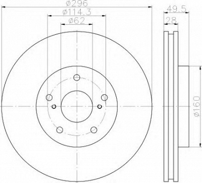 HELLA 8dd355115191 -  Тормозной диск