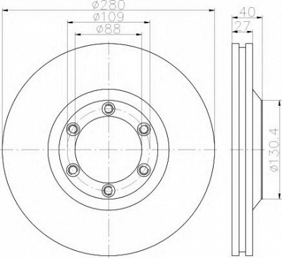 HELLA 8dd355115231 -  Тормозной диск