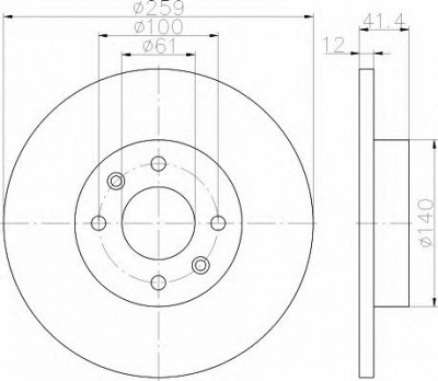 HELLA 8dd355115271 -  Тормозной диск