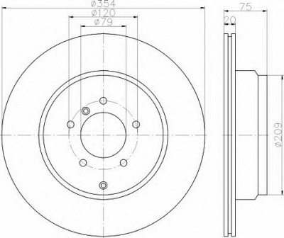 HELLA 8dd355115291 -  Тормозной диск