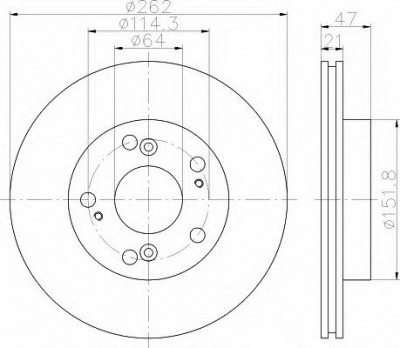 HELLA 8dd355115331 -  Тормозной диск