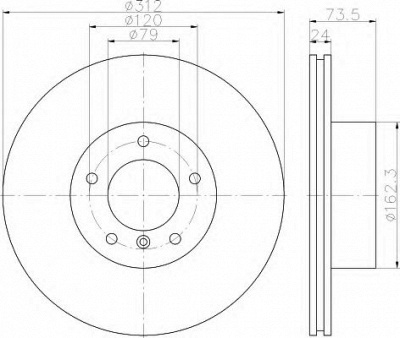 HELLA 8dd355115381 -  Тормозной диск