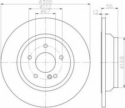 HELLA 8dd355115411 -  Тормозной диск
