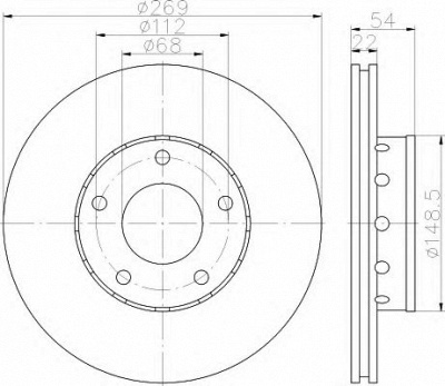 HELLA 8dd355115441 -  Тормозной диск