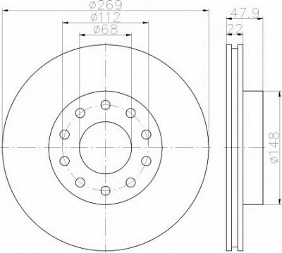 HELLA 8dd355115451 -  Тормозной диск