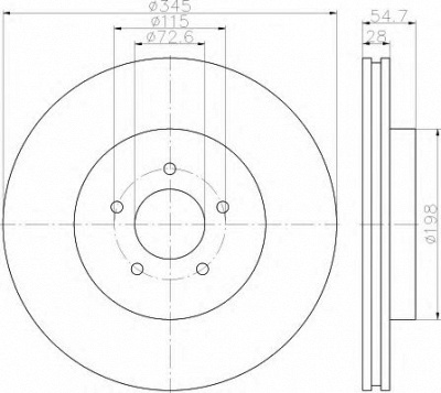 HELLA 8dd355115471 -  Тормозной диск