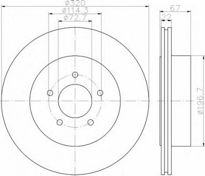 HELLA 8dd355115481 -  Тормозной диск
