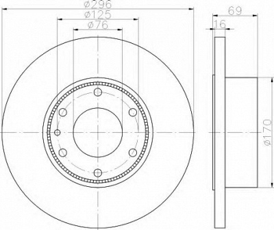 HELLA 8dd355115521 -  Тормозной диск