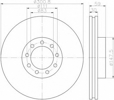 HELLA 8dd355115531 -  Тормозной диск