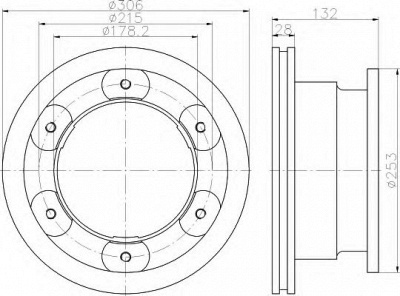 HELLA 8dd355115551 -  Тормозной диск