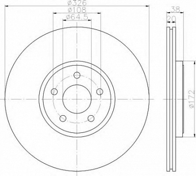 HELLA 8dd355115581 -  Тормозной диск