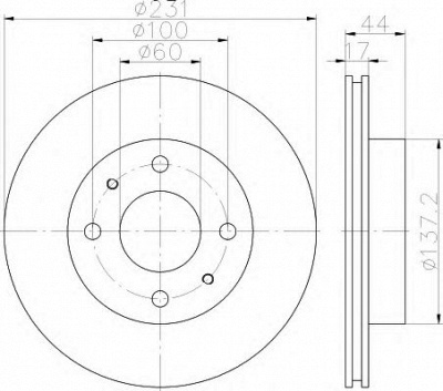 HELLA 8dd355115651 -  Тормозной диск