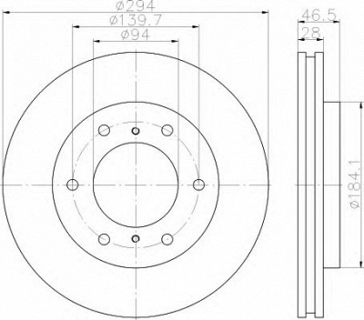 HELLA 8dd355115731 -  Тормозной диск