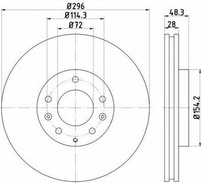 HELLA 8dd355115781 -  Тормозной диск