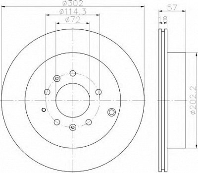 HELLA 8dd355115791 -  Тормозной диск