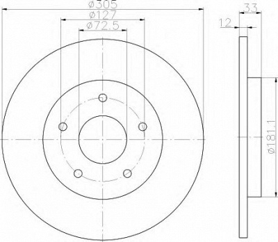 HELLA 8dd355115801 -  Тормозной диск