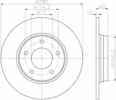 HELLA 8dd355115831 -  Тормозной диск