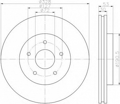 HELLA 8dd355115921 -  Тормозной диск