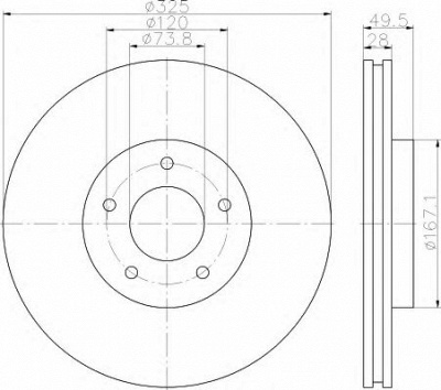HELLA 8dd355115951 -  Тормозной диск