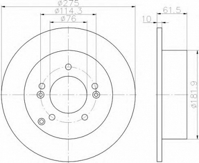 HELLA 8dd355115991 -  Тормозной диск
