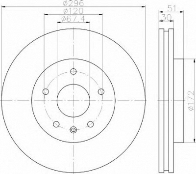HELLA 8dd355116031 -  Тормозной диск