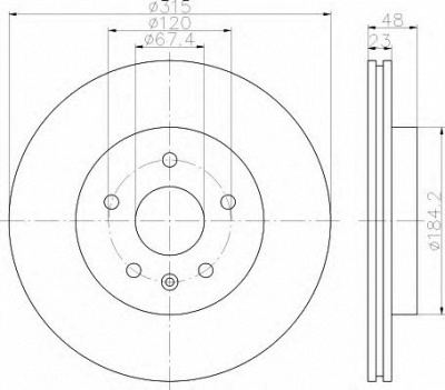 HELLA 8dd355116061 -  Тормозной диск