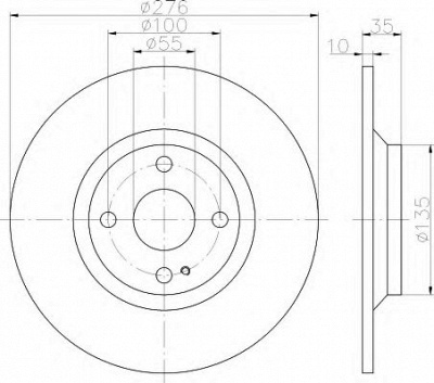 HELLA 8dd355116071 -  Тормозной диск