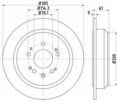 HELLA 8dd355116111 -  Тормозной диск