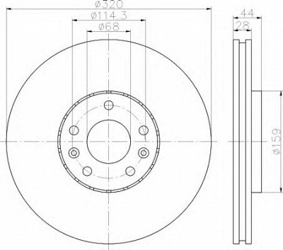 HELLA 8dd355116141 -  Тормозной диск