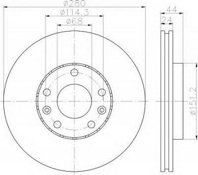 HELLA 8dd355116151 -  Тормозной диск