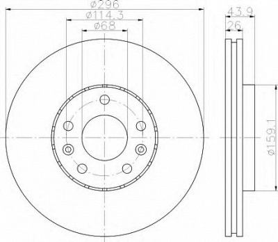 HELLA 8dd355116161 -  Тормозной диск