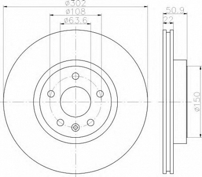 HELLA 8dd355116191 -  Тормозной диск