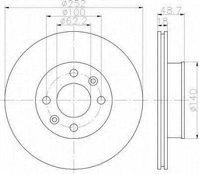 HELLA 8dd355116201 -  Тормозной диск