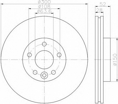 HELLA 8dd355116221 -  Тормозной диск